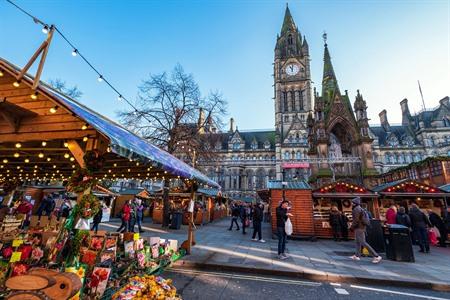 Manchester Weihnachtsmarkt auf dem Albert-Platz