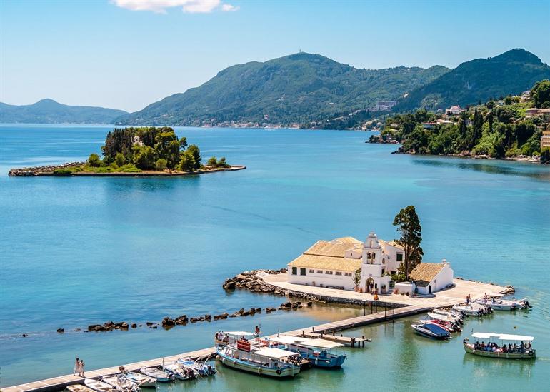 Mit dem Fischerboot nach Pontikonissi, Korfu