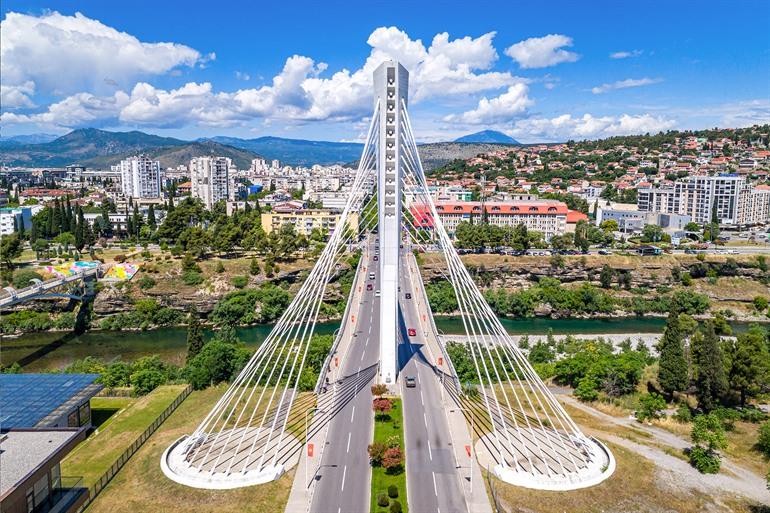 Millennium-Brücke in Podgorica, Montenegro
