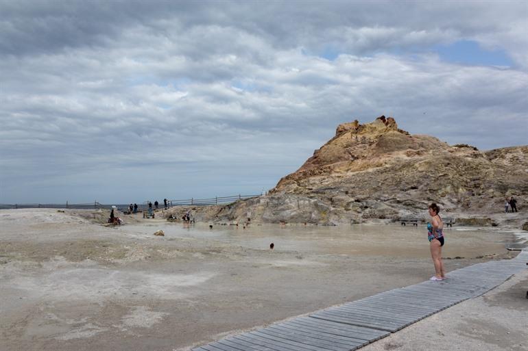 Schlammtherapie und Vulkankrater auf Vulcano, Sizilien