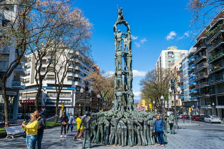 Denkmal der Castellers in Tarragona, Katalonien