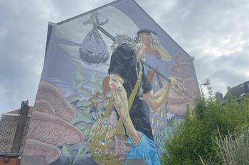 Wandbild The Traveller, Street-Art Gent
