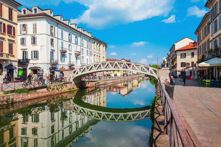 Das Navigli-Viertel in Mailand, Italien