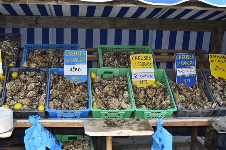 Austernmarkt in Cancale, Bretagne