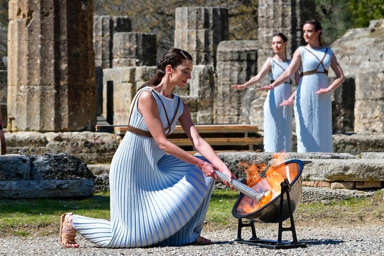 Olympische Flamme, Olympia