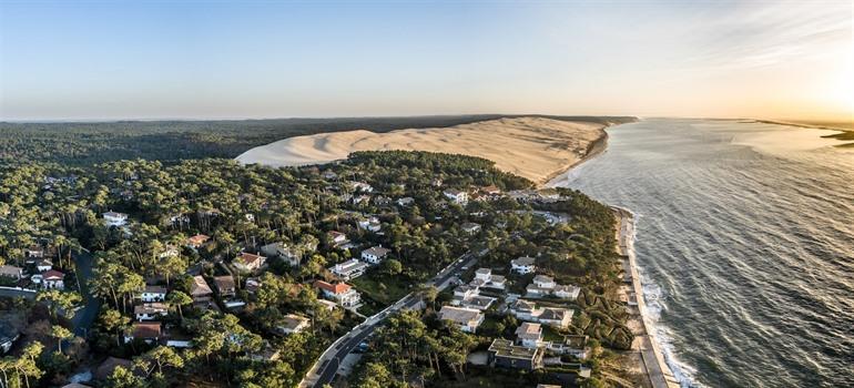 Panorama von der Dune du Pilat in Frankreich