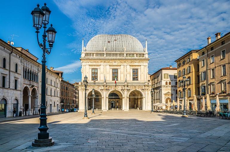 Piazza della Loggia in Brescia, Lombardei