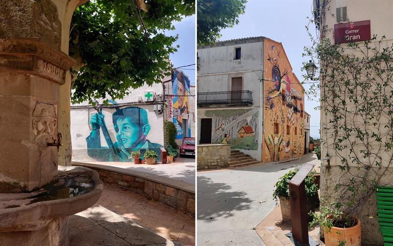 Plaça de la Font in Penelles, Katalonien