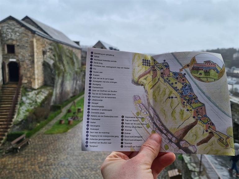 Stadtplan für die Führung im Château de Bouillon