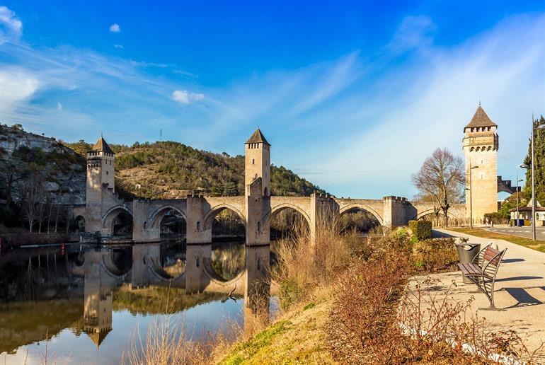 Pont Valentré in Cahors, UNESCO-Welterbe, Okzitanien