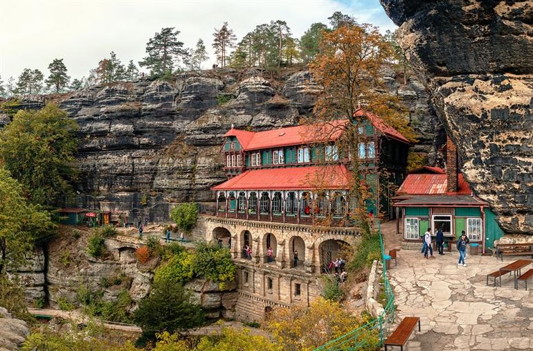 Restaurant bei der Pravčická Brána im Böhmischen Schweiz in Tschechien