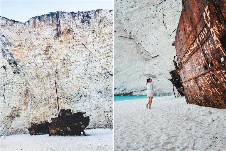 Schiffswrack am Strand von Navagio Beach