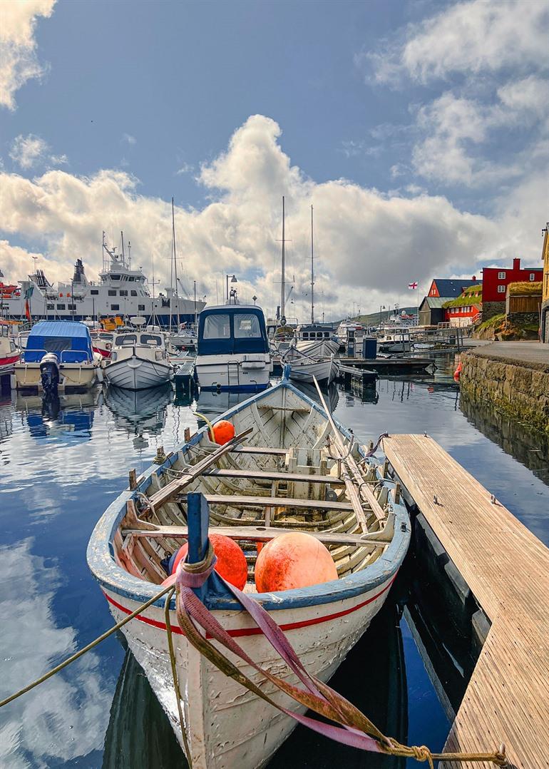 Stimmungsbild des Hafens von Tórshavn, Insel Streymoy