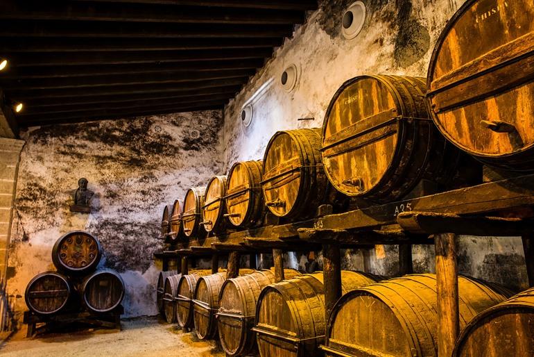 Sherry-Fässer in Jerez de la Frontera, Andalusien