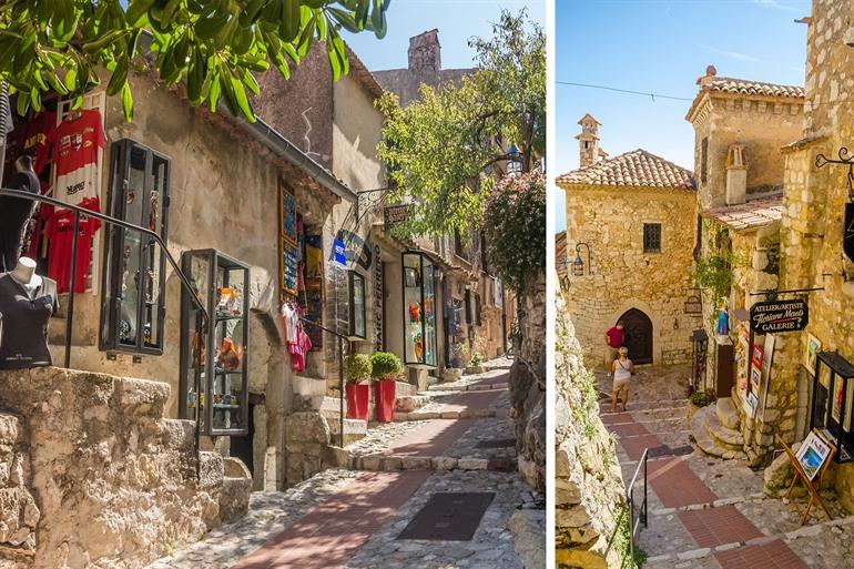 Spazieren Sie durch die Straßen von Èze an der Côte d'Azur
