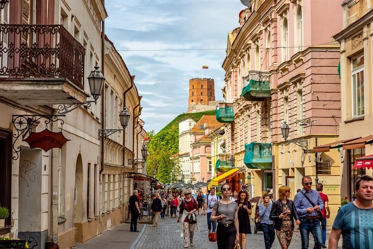Gemächliches Bummeln durch die Piliesstraße in Vilnius