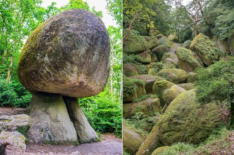 Besondere Felsen im Huelgoat-Wald in der Bretagne