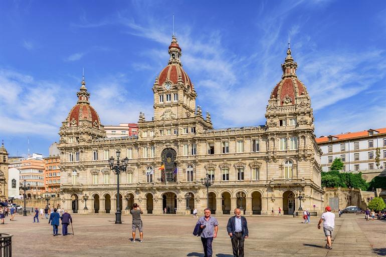 Rathaus La Coruna, Galicien