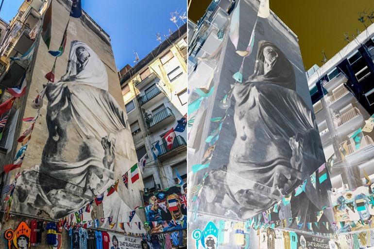 Street-Art-Installation von Francisco Bosoletti in Neapel