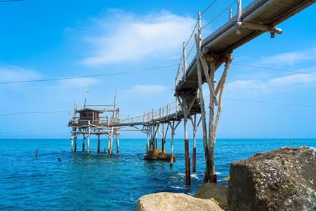 Trabocchi-Bauten bei Ortona, Abruzzen, Italien