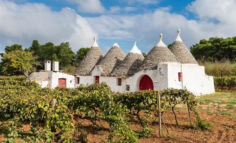 Typische Trulli-Häuser in Apulien