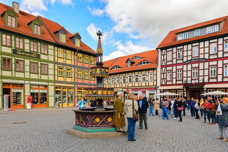 Typische Fachwerkhäuser in Wernigerode, Harz