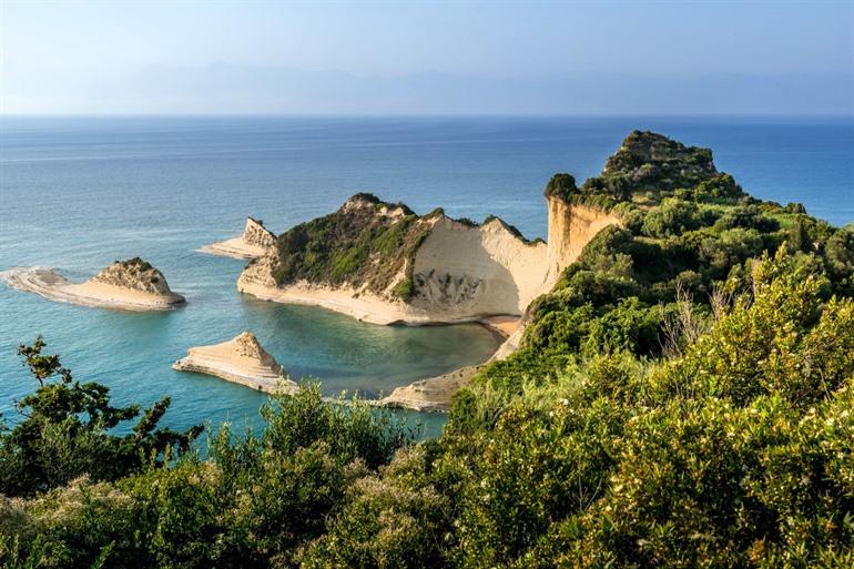 Aussicht auf Cape Drastis von oben, Korfu