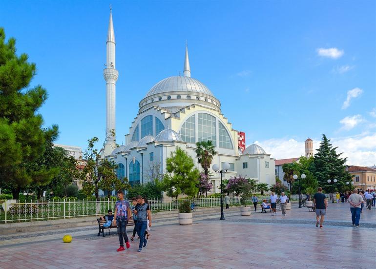 Aussicht auf die Ebu Beker-Moschee, Shkodër