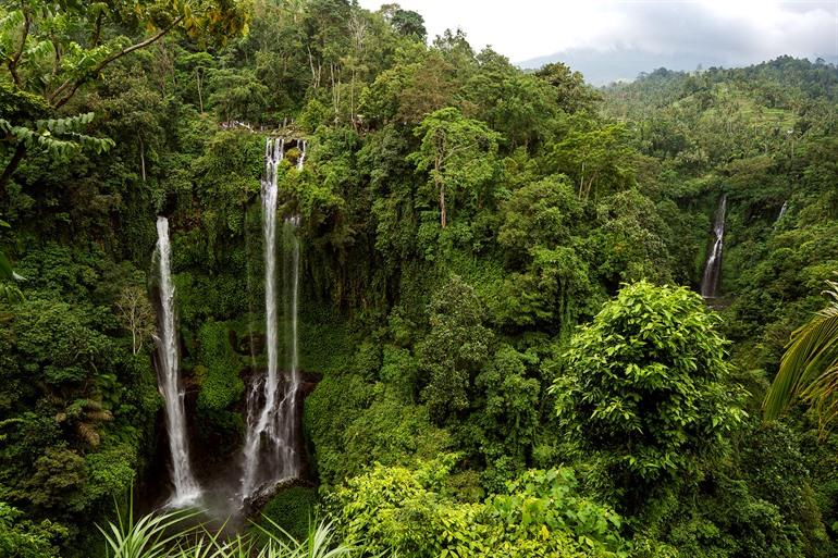 Aussicht auf den Sekumpul-Wasserfall, Bali