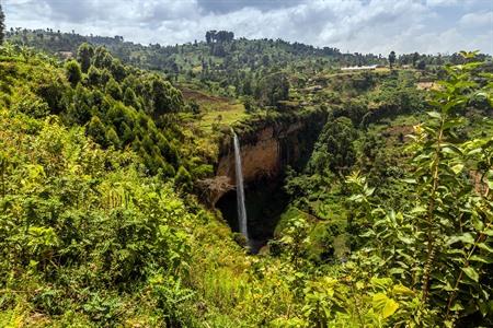 Aussicht auf die Sipi-Fälle, Mount Elgon