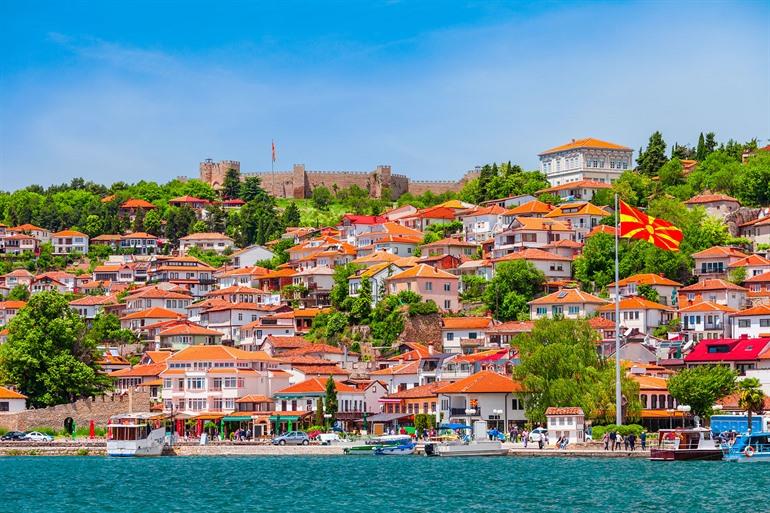 Aussicht auf die Stadt Ohrid, Nordmazedonien