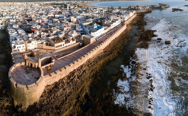 Aussicht auf Essaouira und die Stadtmauern, Marokko