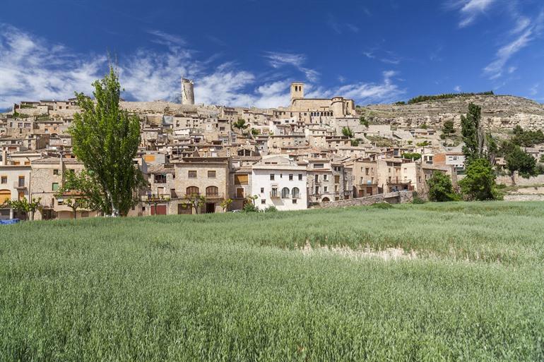 Ausblick auf Guimerà, Lleida, Katalonien