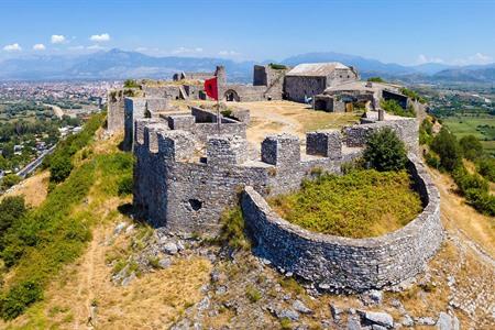 Blick auf die Rozafa-Burg in Shkodër, Albanien