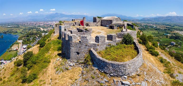 Blick auf die Rozafa-Burg in Shkodër, Albanien