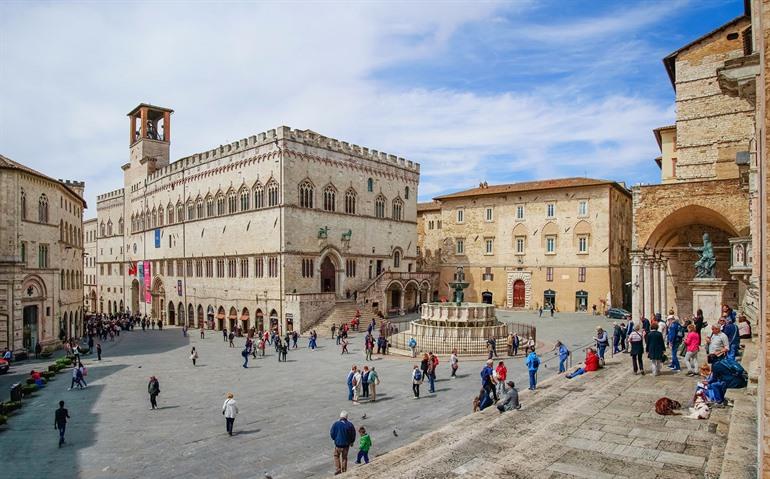 Blick auf den Piazza IV Novembre in Perugia
