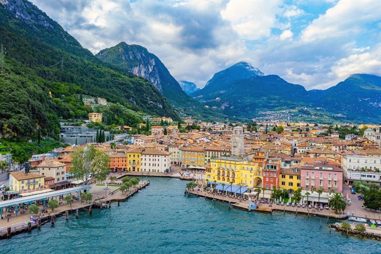 Aussicht auf Riva del Garda am Gardasee