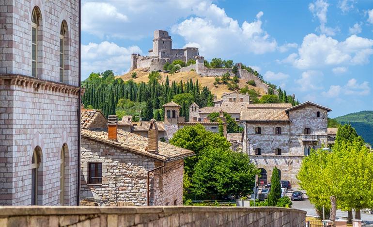 Aussicht auf Rocca Maggiore, Assisi