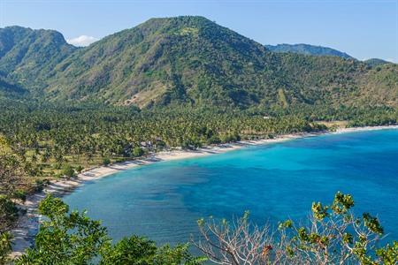 Ausblick auf das Strandresort Senggigi Beach, Lombok