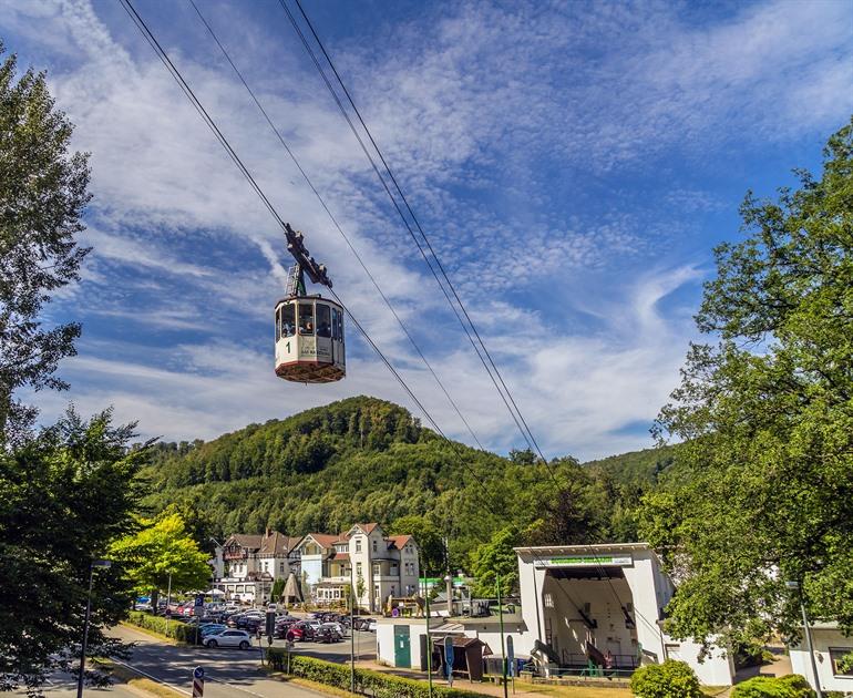 Aussicht auf Bad Harzburg mit der Seilbahn, Harz