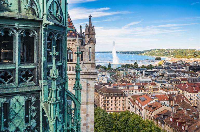 Aussicht auf Genf, Schweiz