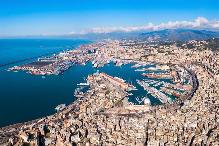 Aussicht auf Genua, Ligurien