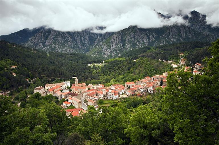 Aussicht auf Ghisoni, Korsika