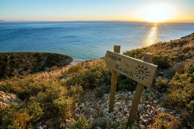 Aussicht auf den Gjipe Strand, Albanien