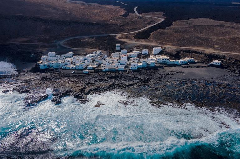 Aussicht auf das verlassene Dorf Tenesar, Lanzarote