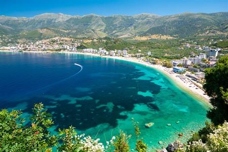 Aussicht auf Himarë, Albanische Riviera