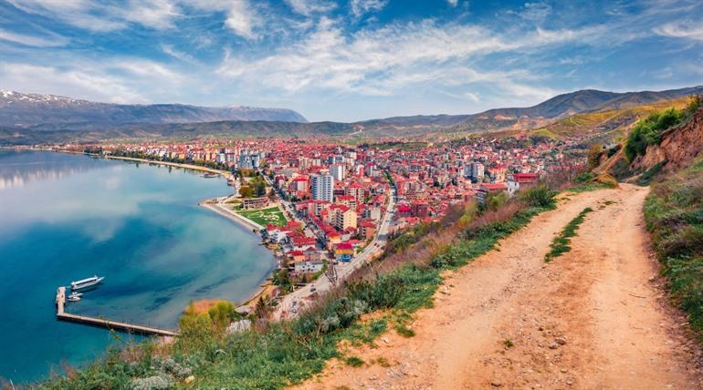 Aussicht auf Pogradec, Albanien