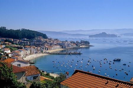 Aussicht auf Pontevedra, Galicien