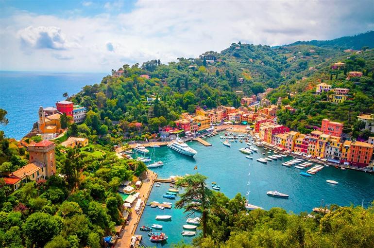 Aussicht auf Portofino, Ligurien