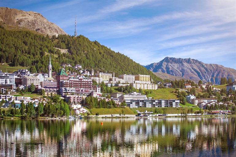 Aussicht auf Saint Moritz, Schweiz